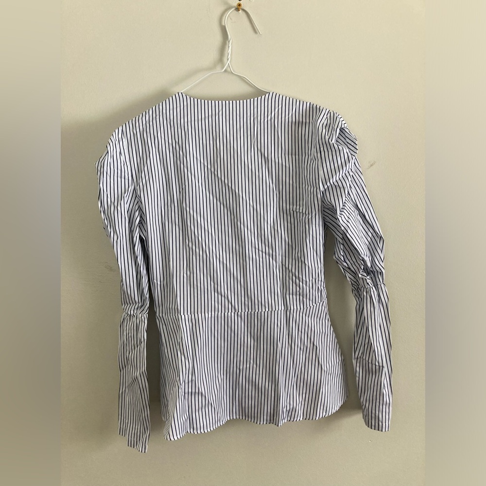 Harshman Marcela Navy Pinstripes Blouse - Picture 3 of 9